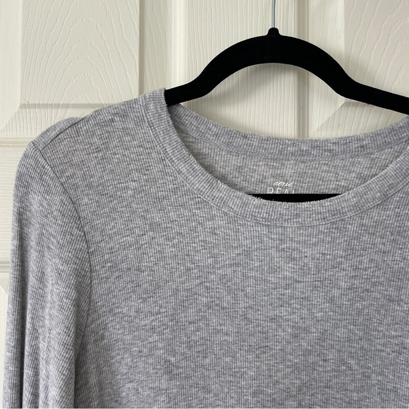Grey Ribbed Long Sleeve Tee - Picture 2 of 5